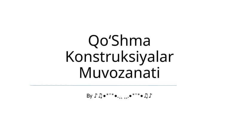 QoʻShma Konstruksiyalar Muvozanati