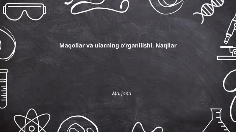 Maqollar va ularning oʻrganilishi