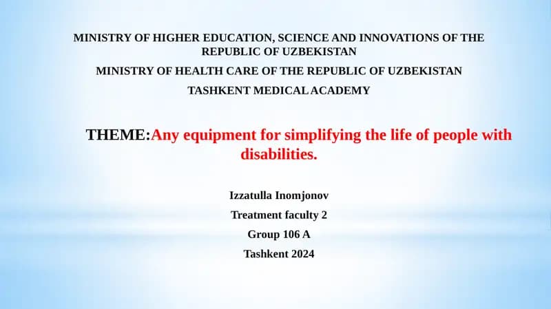 Anyequipment for simplifying the life of people with disabilities