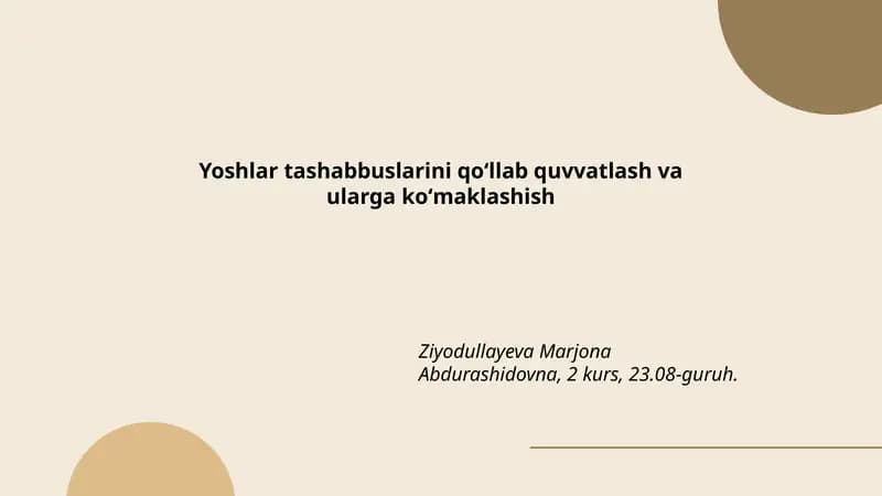 Ta'lim va malaka oshirish imkoniyatlari