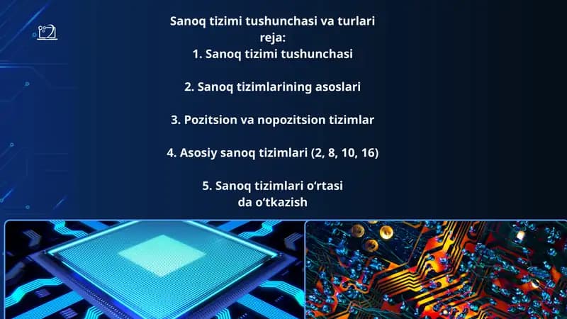 Sanoq tizimi tushunchasi va turlari