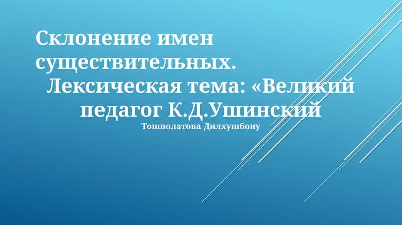 Склонение имен существительных