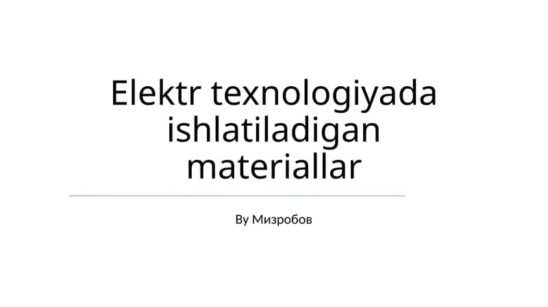 Yarimo'tkazgichlar