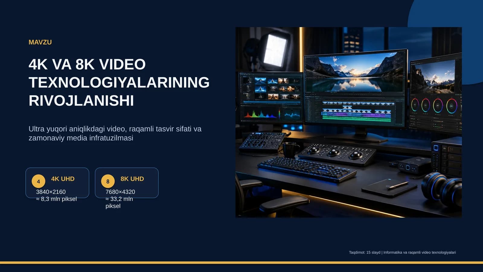 4K VA 8K VIDEO TEXNOLOGIYALARINING RIVOJLANISHI
