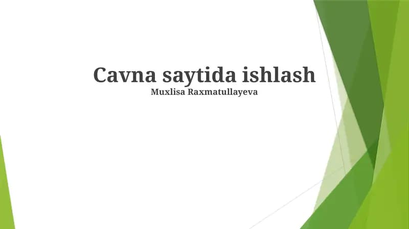 Cavna saytida ishlash