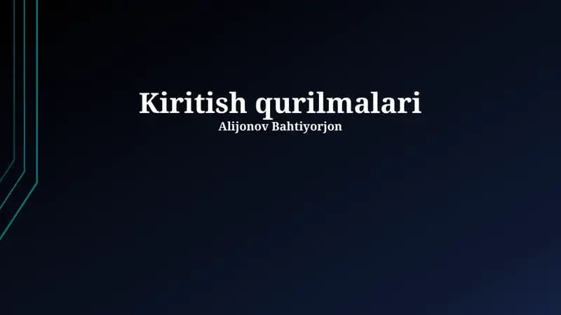Kiritish qurilmalari