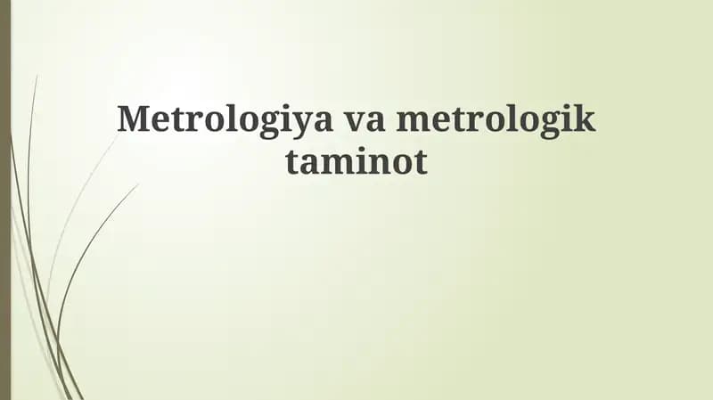 Metrologiyavametrologiktaminot