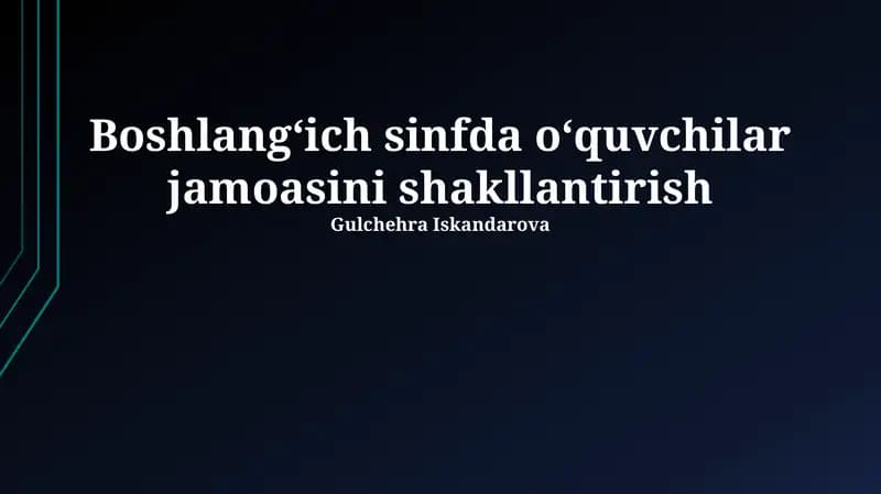 Jamoa tuzish asoslari