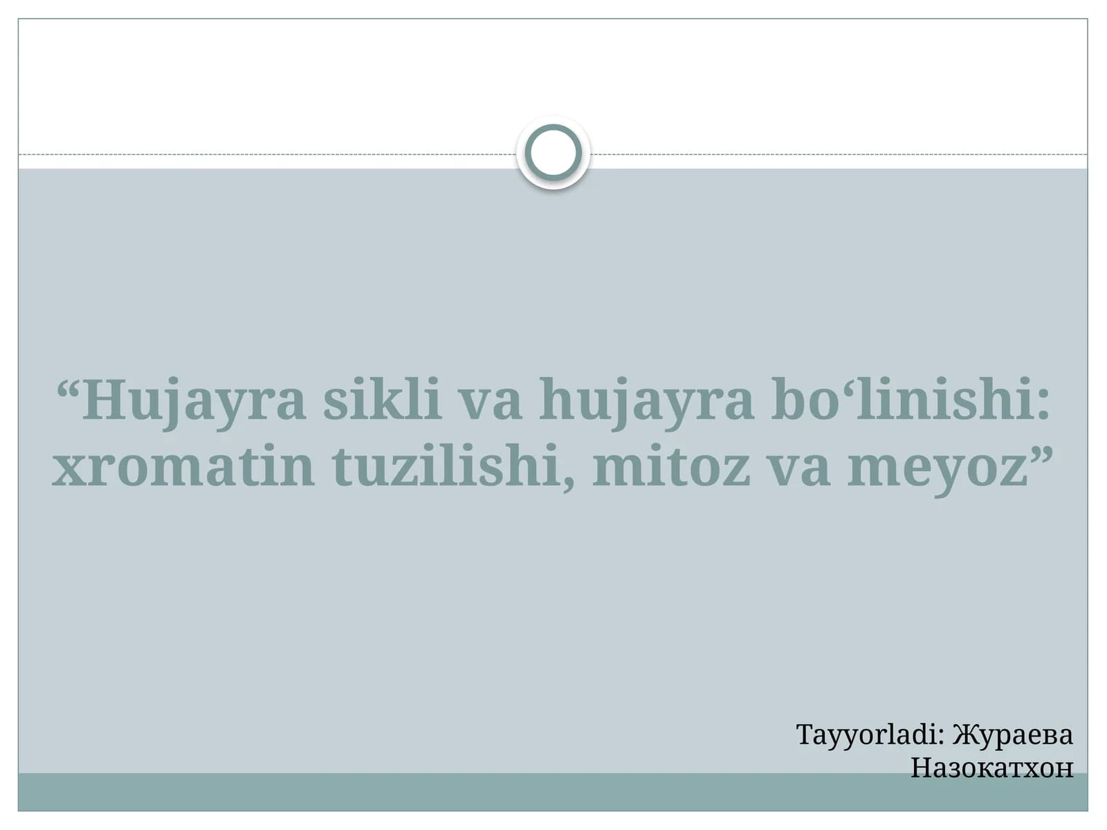 Hujayrasikli, mitoz va meyoz