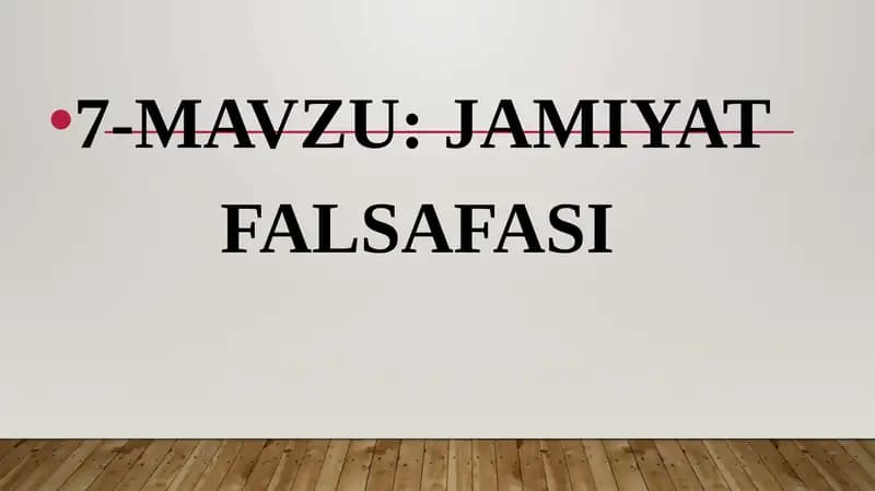 Jamiyat falsafasi