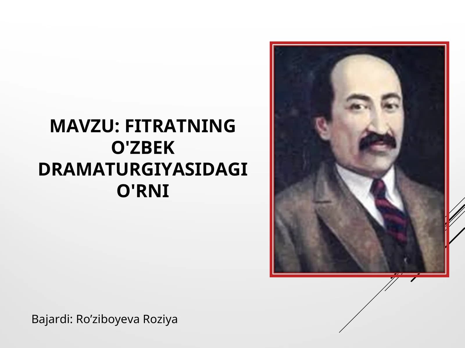 FITRATNING O'ZBEK DRAMATURGIYASIDAGI O'RNI