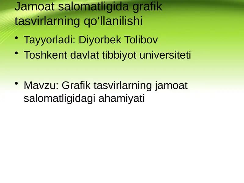 Grafik tasvirlarning jamoat salomatligidagi ahamiyati