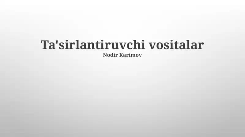 Stimulyatorlar: Ta'rif va Tasnif