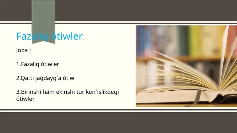 Fazalıq ótiwler