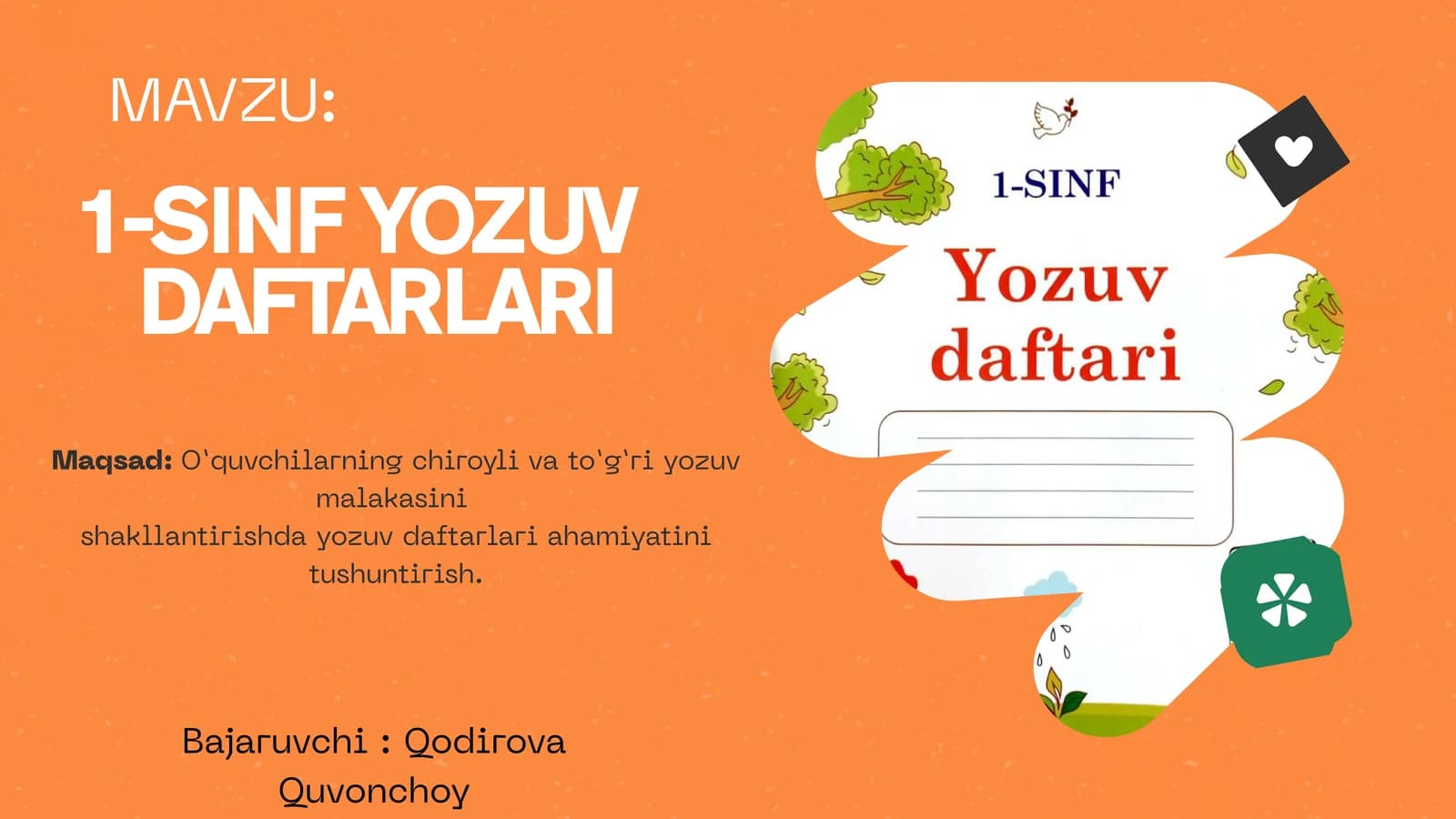 1-SINF YOZUV DAFTARLARI
