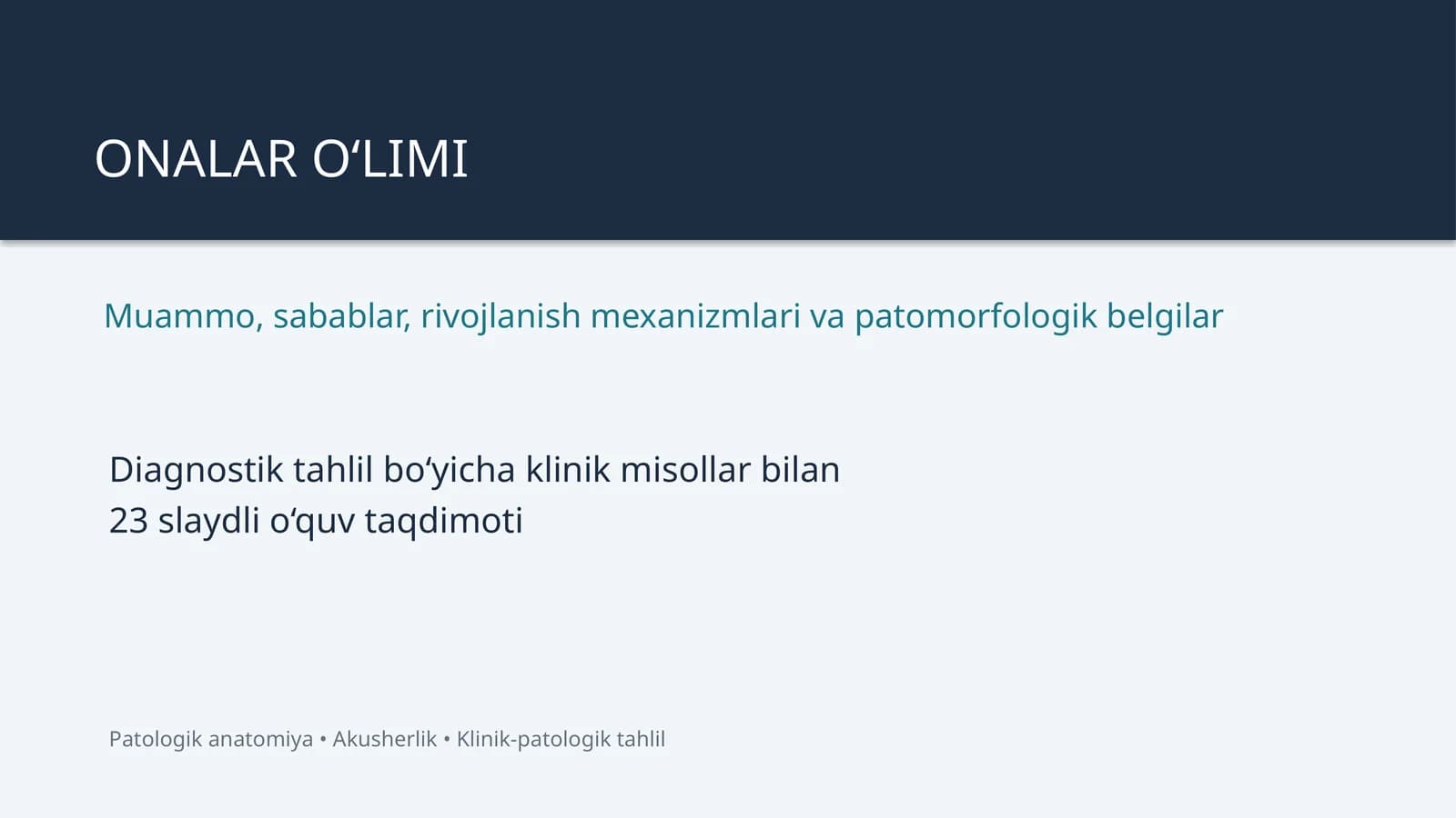 ONALAR O‘LIMI