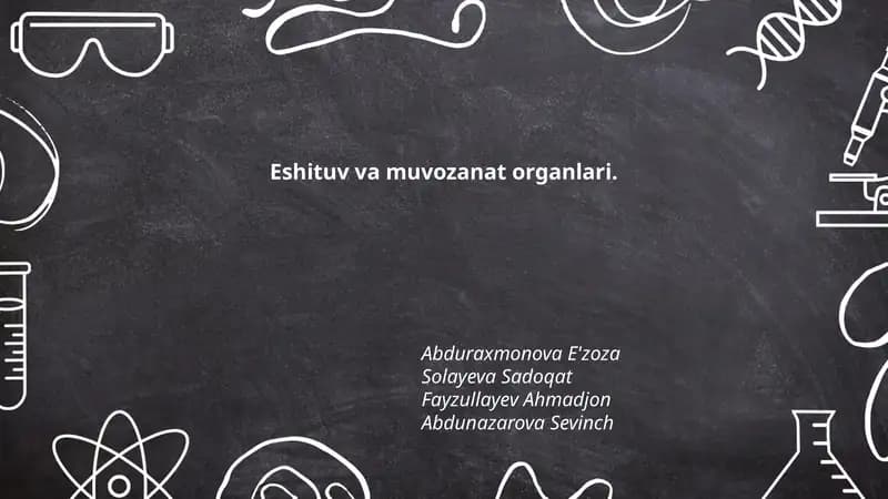 Eshituv va muvozanat organlari