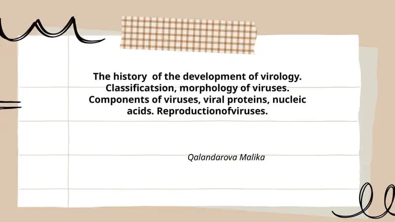 The history of the development of virology