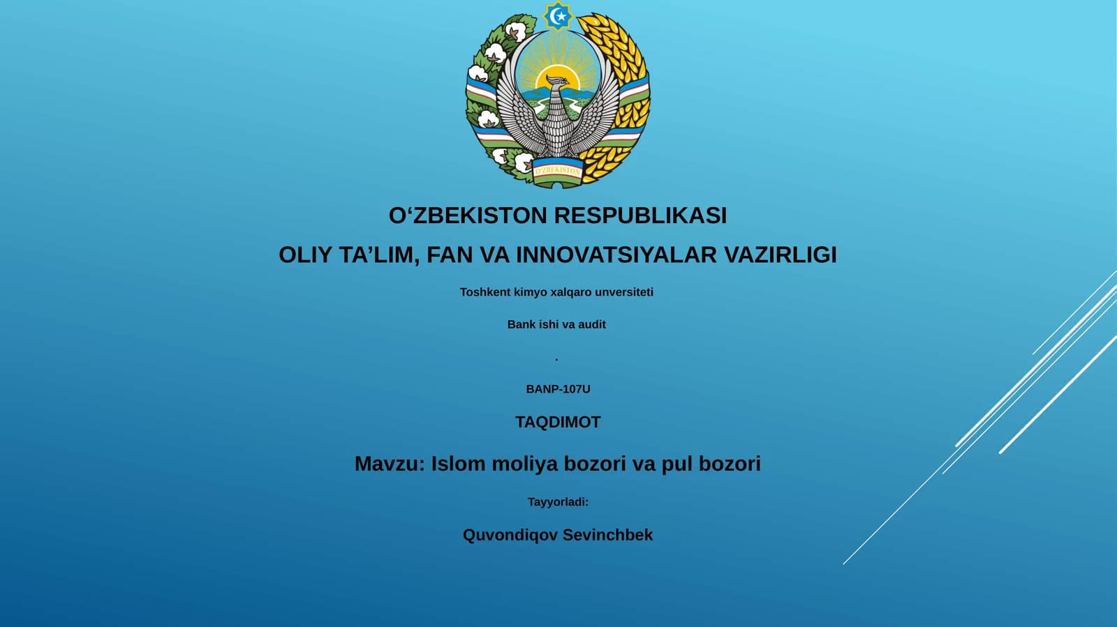 Islom moliya bozori va pul bozori