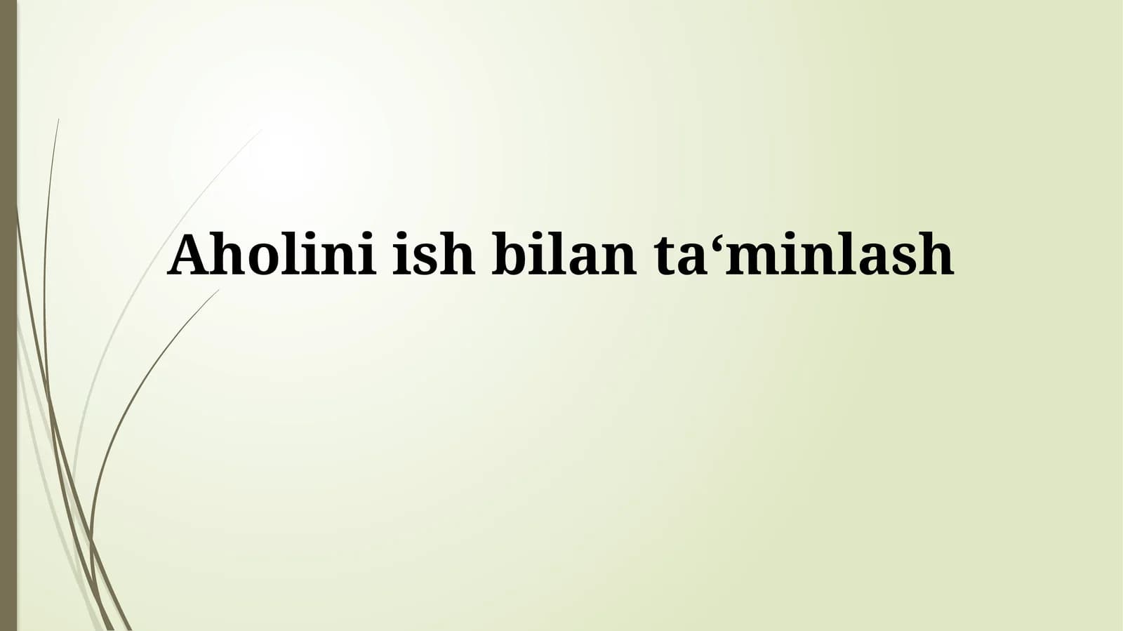 Qishloq xo'jaligi sohasidagi bandlik