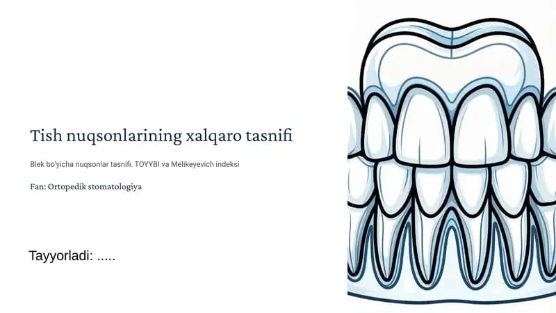 Tish nuqsonlarining xalqaro tasnifi