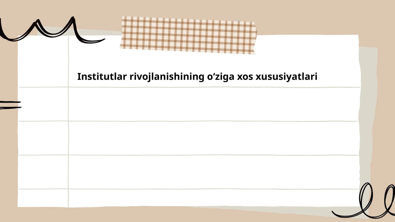 Institutsional tuzilmalar va ularning rivojlanishi