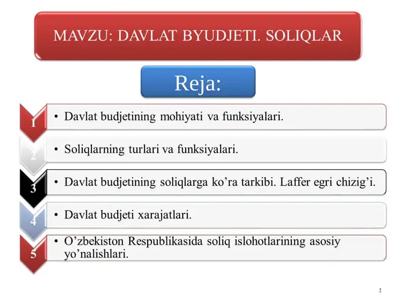 Davlat budjetinin mohiyati va funksiyalari