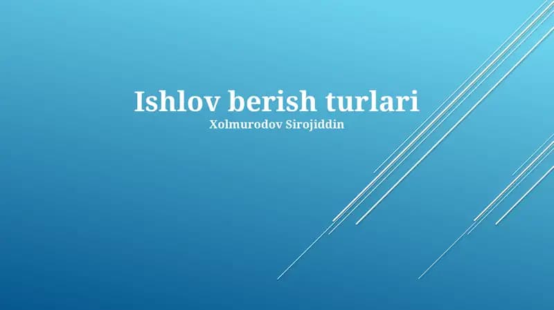 Qayta ishlash turlari