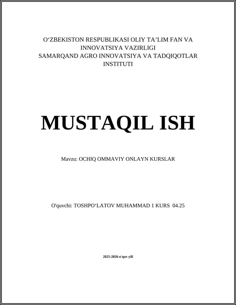 Ochiq ommaviy onlayn kurslar