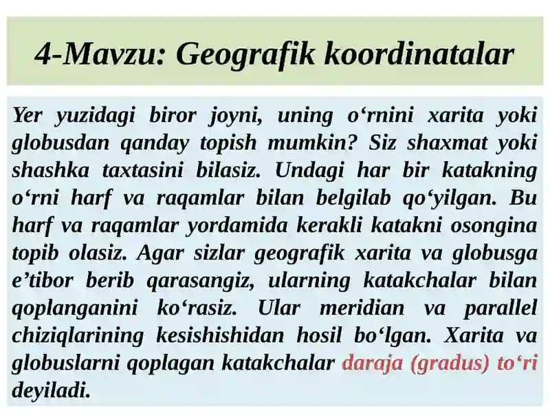 Geografik koordinatalar