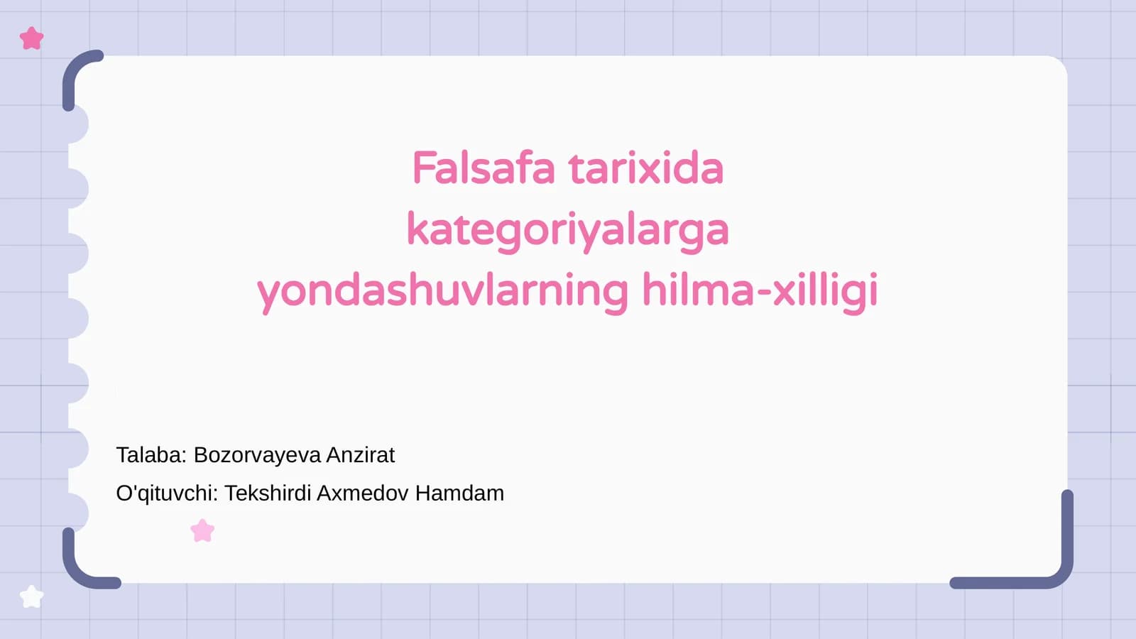 Falsafa tarixida kategoriyalarga yondashuvlarning hilma-xilligi