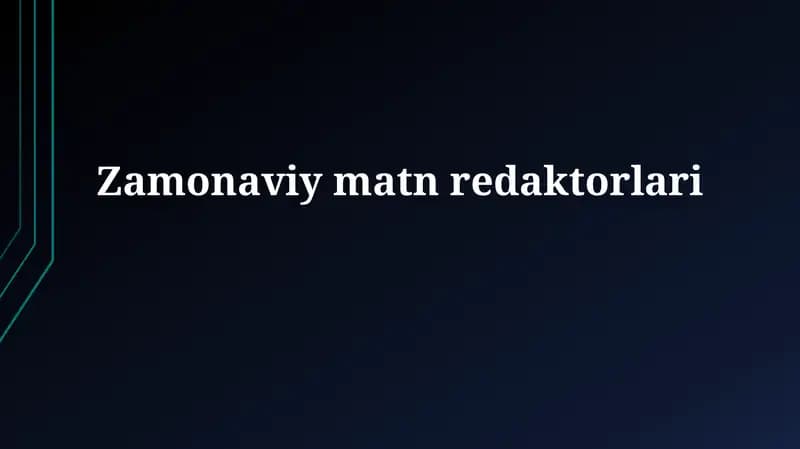 Zamonaviy matn muharrirlari