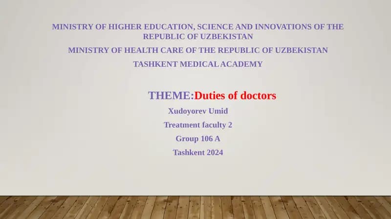 Duties of doctors