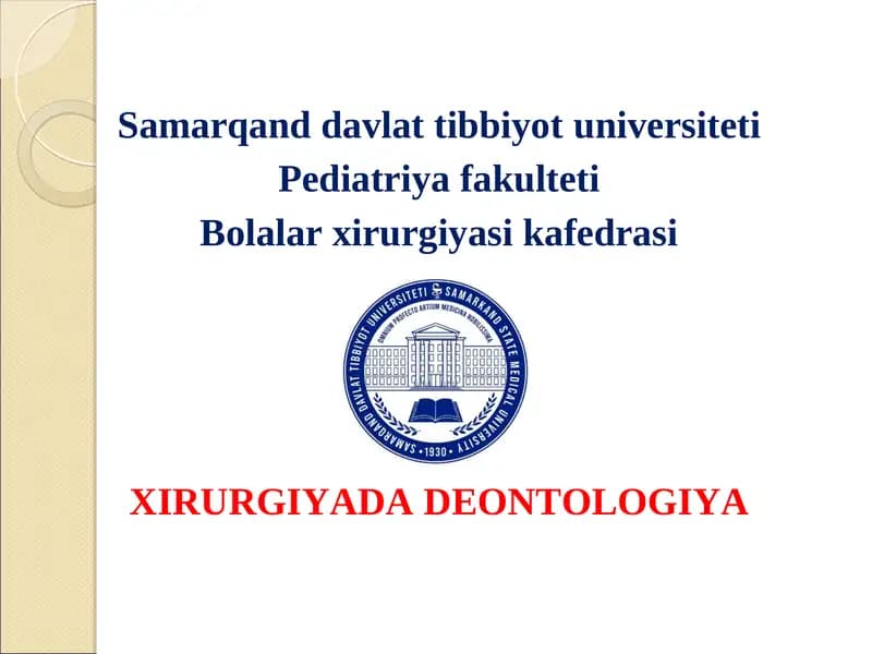 Tibbiy Deontologiya