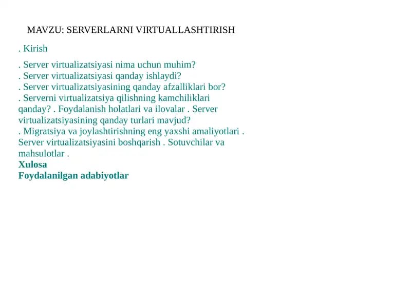 Serverlarni Virtuallashtirish