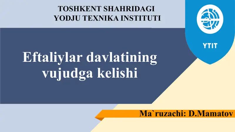 Eftaliylar davlatining vujudga kelishi
