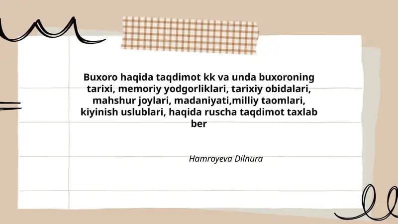 Buxoro haqida taqdimot