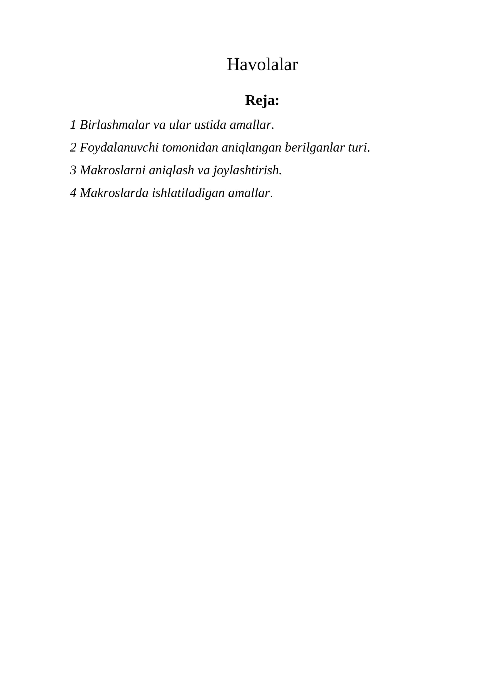 Birlashmalar va ular ustida amallar