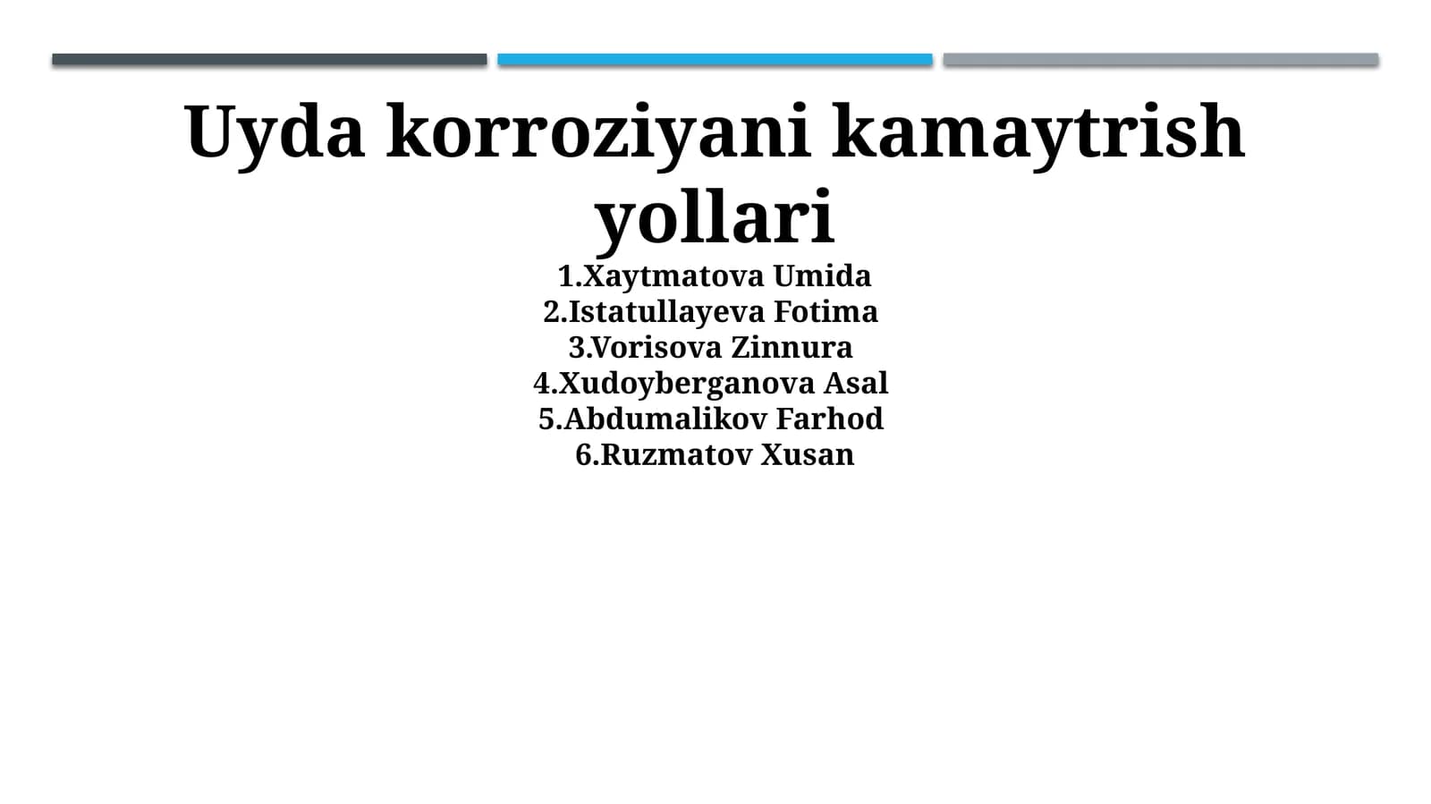 Uyda korroziyani kamaytrish yollari