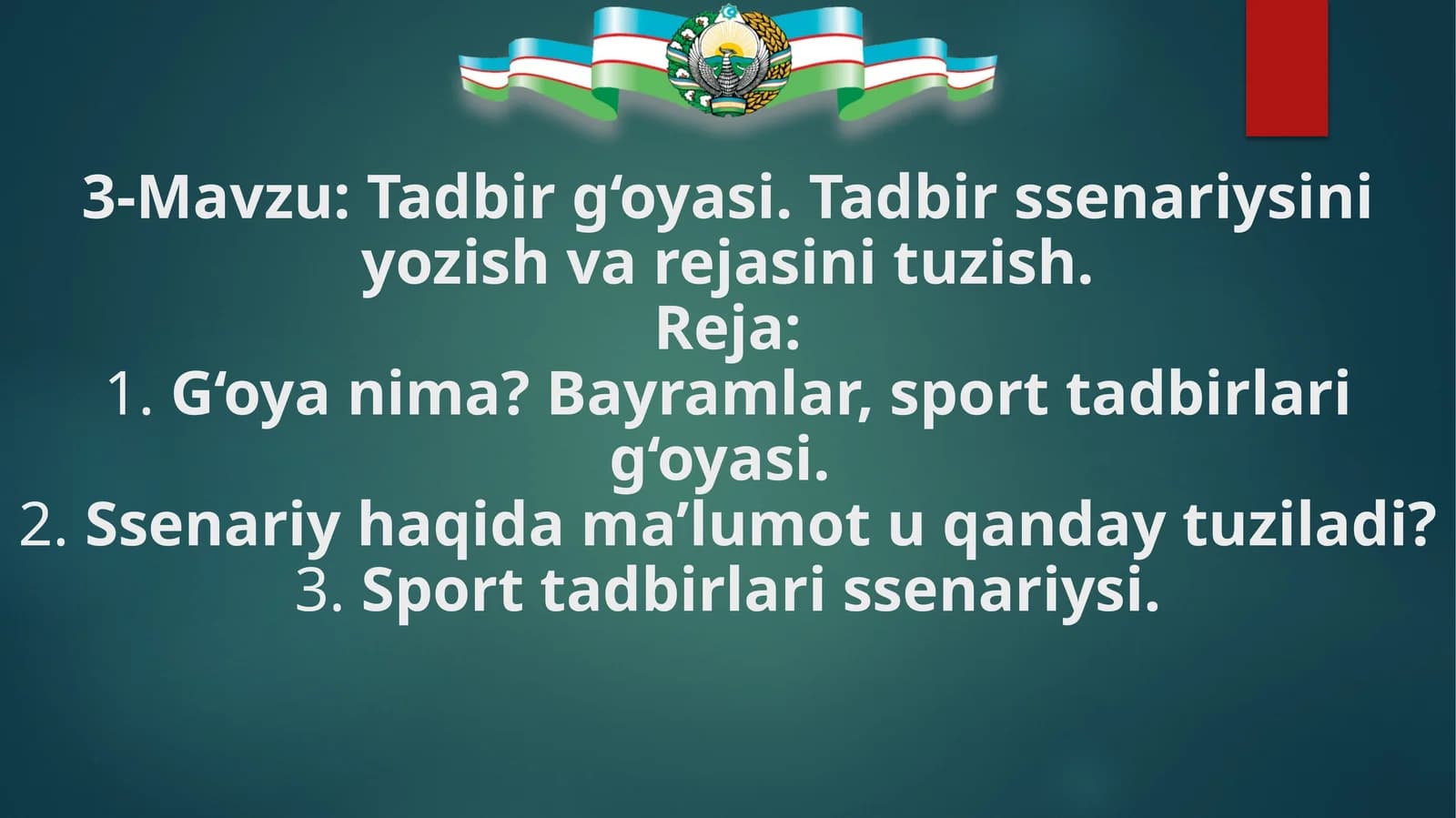 G‘oyanima? Bayramlar, sport tadbirlari g‘oyasi