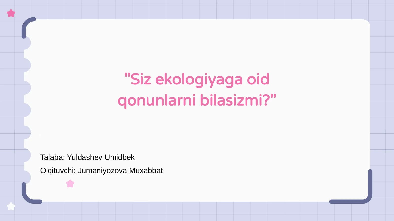 Ekologik qonunlar va muhofazasi