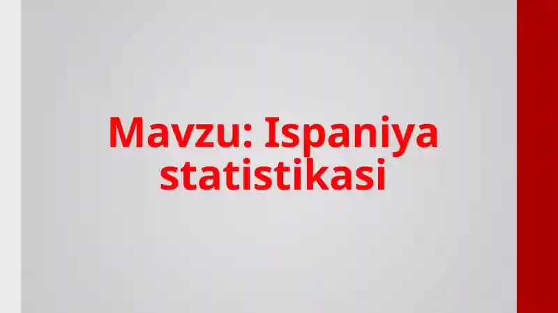 Ispaniya statistikasi