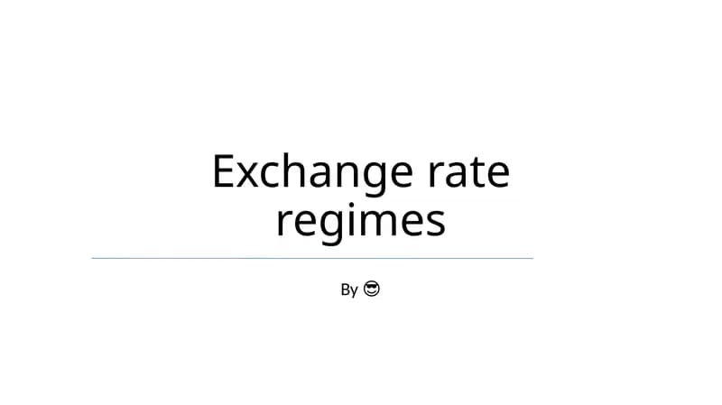 Exchange rate regimes