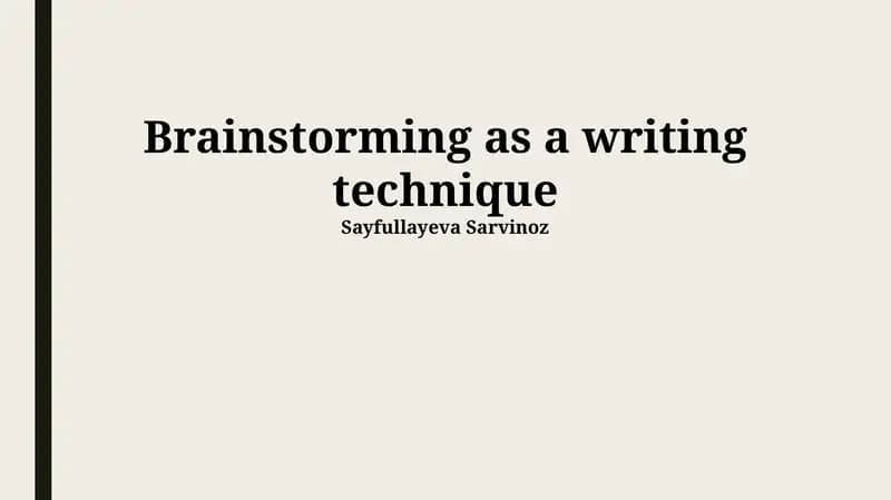 Brainstorming as a writing technique