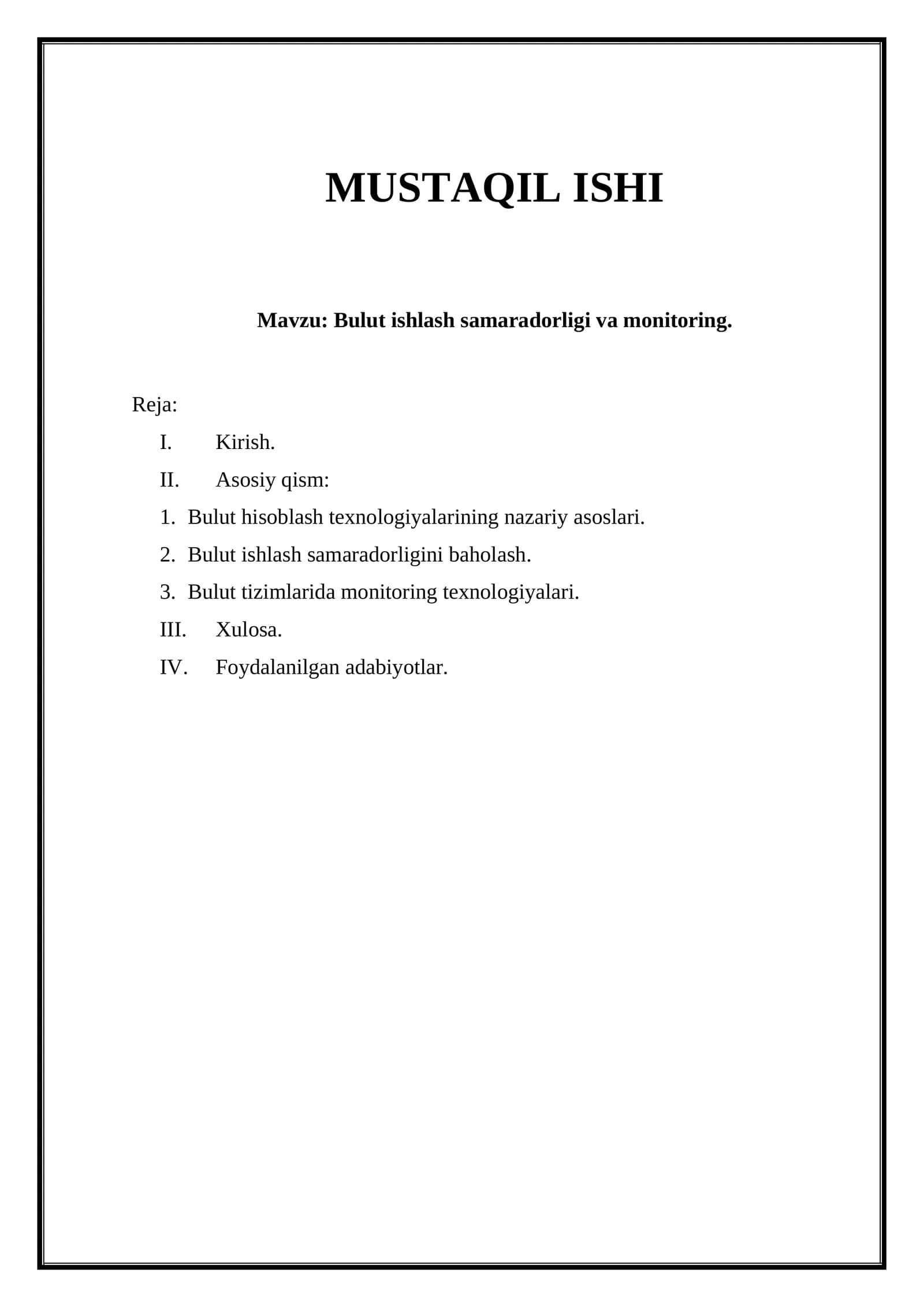 Bulut ishlash samaradorligi va monitoring