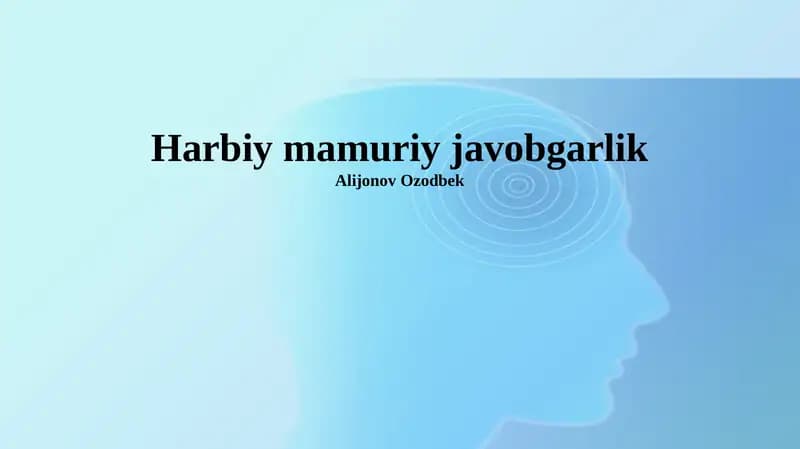 Harbiy ma'muriy javobgarlik