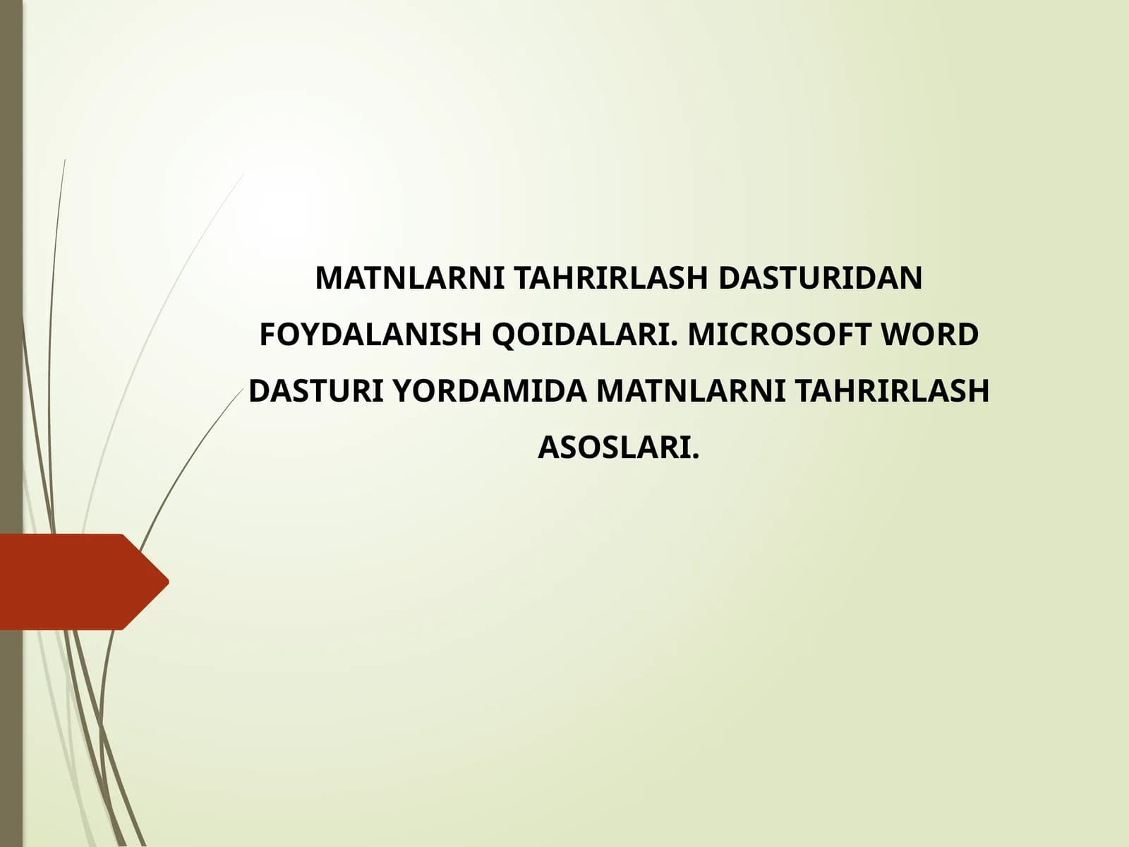 Matnlarni tahrirlash dasturidan foydalanish qoidalari