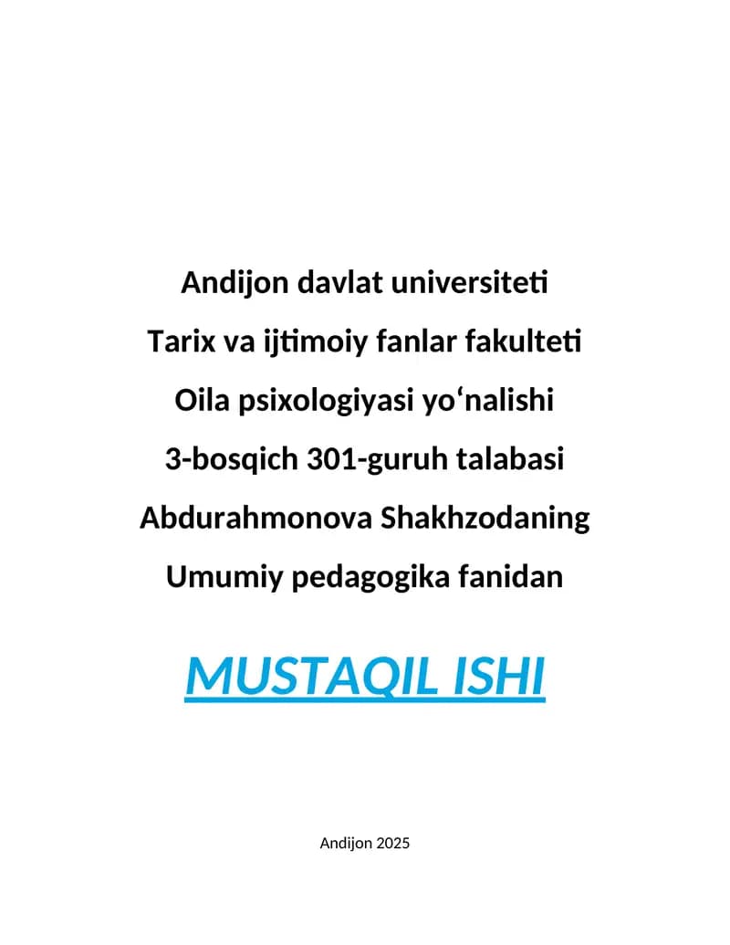 Pedagogikaning rivojlanish bosqichlari