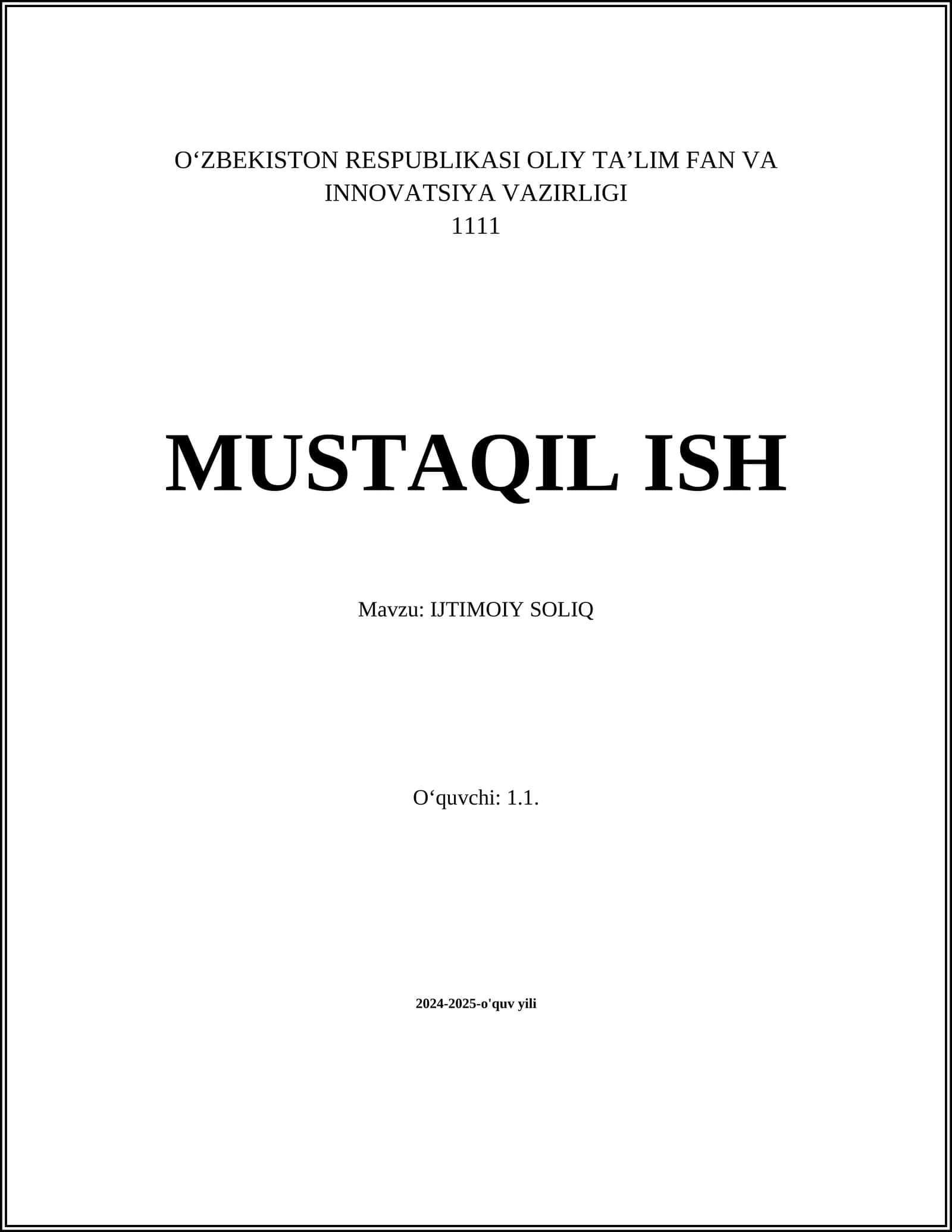 IJTIMOIY SOLIQ
