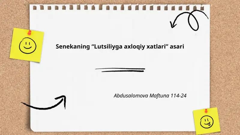 Senekaning “Lutsiliyga axloqiy xatlari” asari